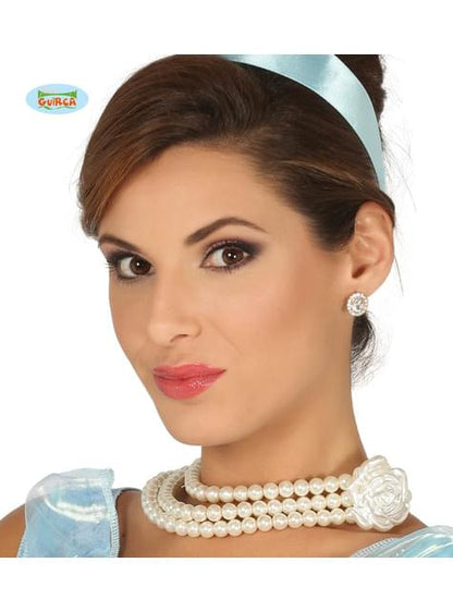 Collar de perlas con flor de princesa - Guirca | Funidelia