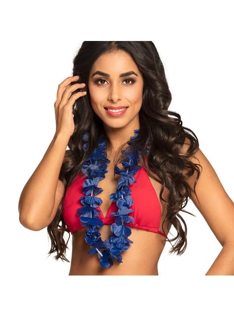 Collar hawaiano azul para adulto - Boland | Funidelia