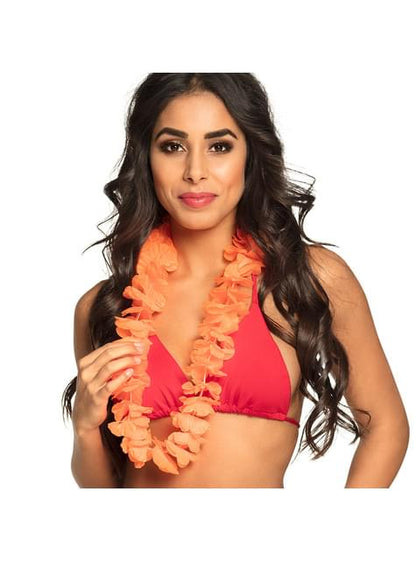 Collar hawaiano naranja para adulto - Boland | Funidelia