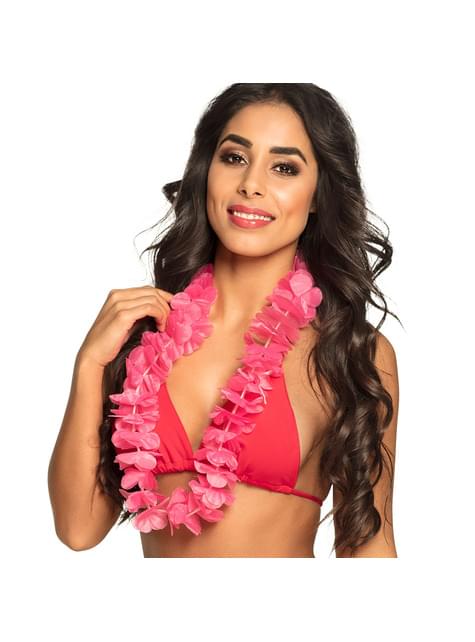Collar hawaiano rosa para adulto - Boland | Funidelia