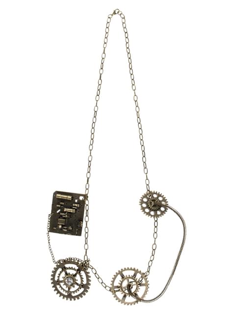 Collar steampunk de engranajes dorados - Boland | Funidelia