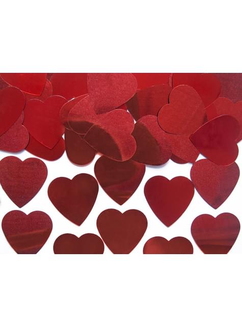 Confeti con forma de corazón rojo metálico de 25 mm para mesa - Valentine’s Day - Partydeco | Funidelia