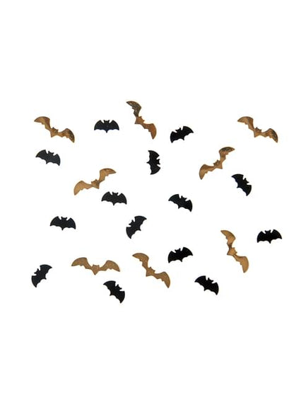 Confeti con forma de murciélago negro y dorado para mesa - Halloween