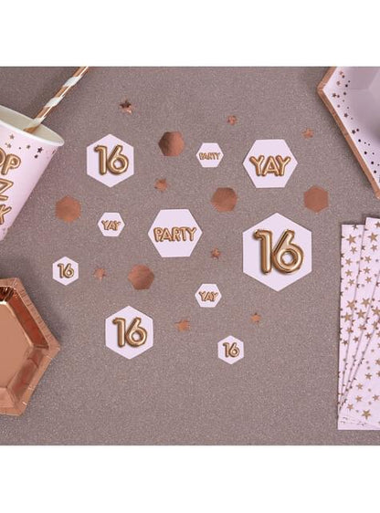 Confeti para mesa “16“ - Glitz & Glamour Pink & Rose Gold - Neviti | Funidelia