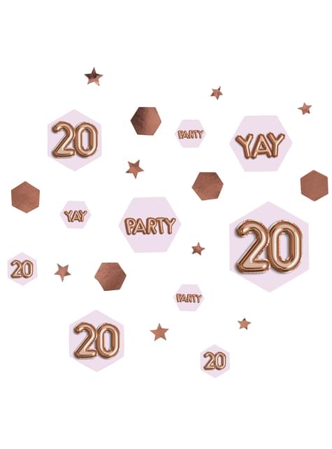 Confeti para mesa “20“ - Glitz & Glamour Pink & Rose Gold - Neviti | Funidelia