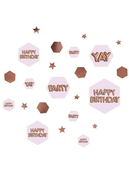 Confeti para mesa “Happy Birthday“ - Glitz & Glamour Pink & Rose Gold - Neviti | Funidelia