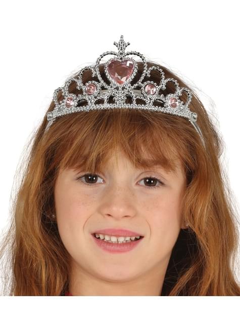 Corona de princesa plateada para niña