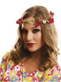 Corona hippie de flores rojas