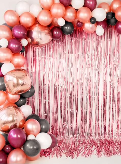 Cortina de flecos color oro rosa (2,5 m) - Partydeco | Funidelia