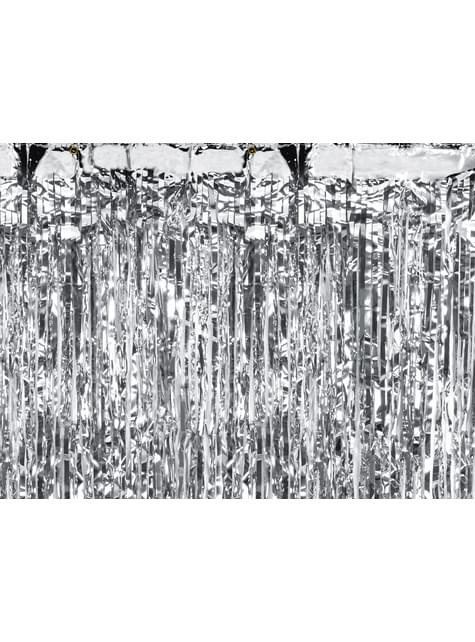 Cortina de flecos color plata de 2,5 m - Partydeco | Funidelia
