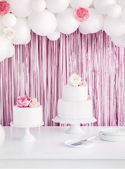 Cortina de flecos color rosa (2,5 m)