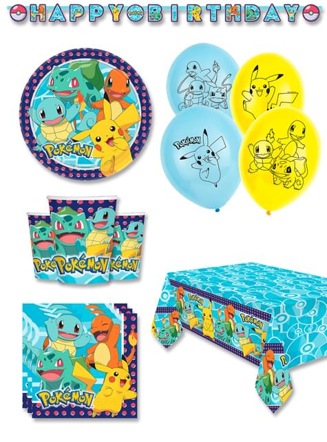 Decoración cumpleaños premium Pokémon 8 personas