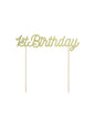 Decoración para tarta “1st Birthday“ dorado - Pink 1st Birthday - Partydeco | Funidelia
