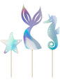 Decoración para tarta cola de sirena iridiscente- Iridescent Mermaid