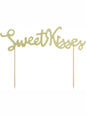 Decoración para tarta dorada sweet kisses - Valentine Collection - Partydeco | Funidelia