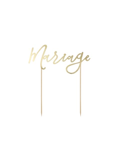Decoración para tarta “Mariage“ - White & Gold Wedding - Partydeco | Funidelia