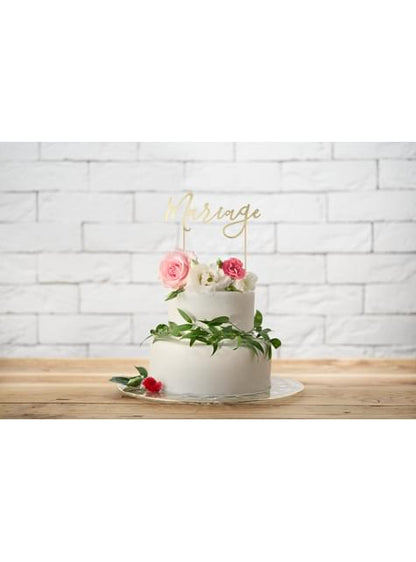 Decoración para tarta “Mariage“ - White & Gold Wedding - Partydeco | Funidelia