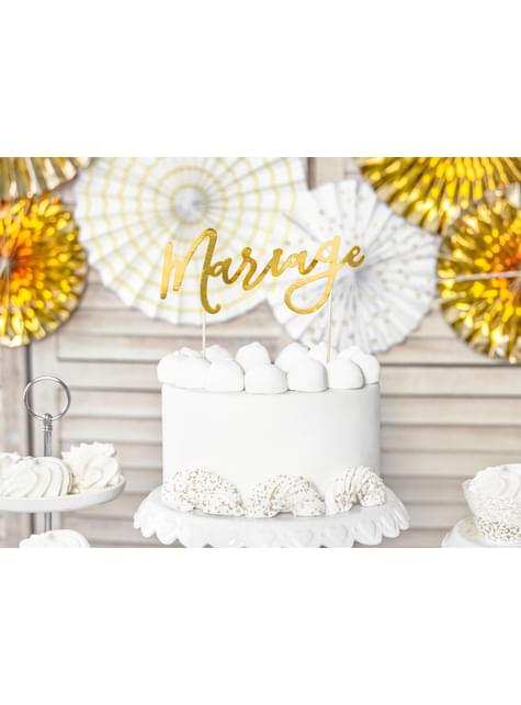 Decoración para tarta “Mariage“ - White & Gold Wedding - Partydeco | Funidelia