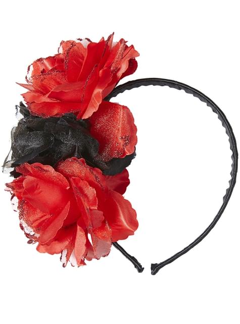 Diadema de Catrina con flores para mujer - Widmann | Funidelia