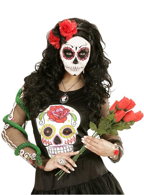 Diadema de Catrina con flores para mujer - Widmann | Funidelia