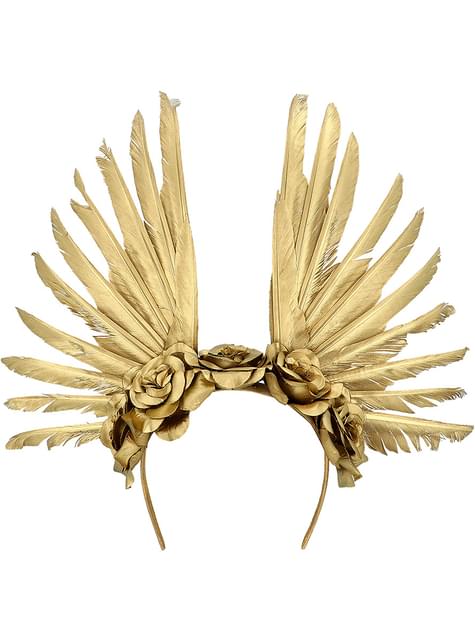 Diadema con plumas doradas - Boland | Funidelia