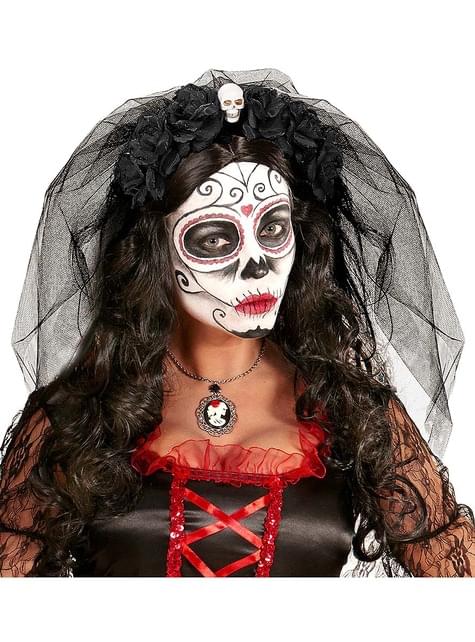 Diadema con velo de Catrina - Widmann | Funidelia