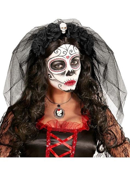Diadema con velo de Catrina - Widmann | Funidelia