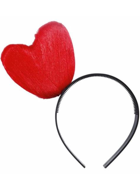 Diadema de corazón hilado rojo