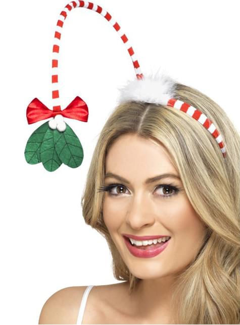 Diadema de muérdago navideño