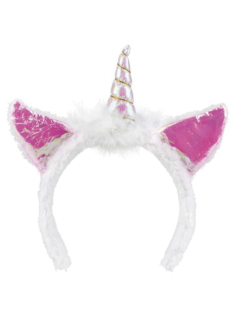 Diadema de unicornio blanco para adulto - Boland | Funidelia