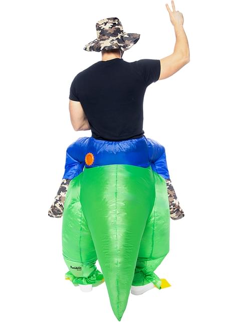 Disfraz a hombros de dinosaurio explorador hinchable para adulto - Funiglobal | Funidelia