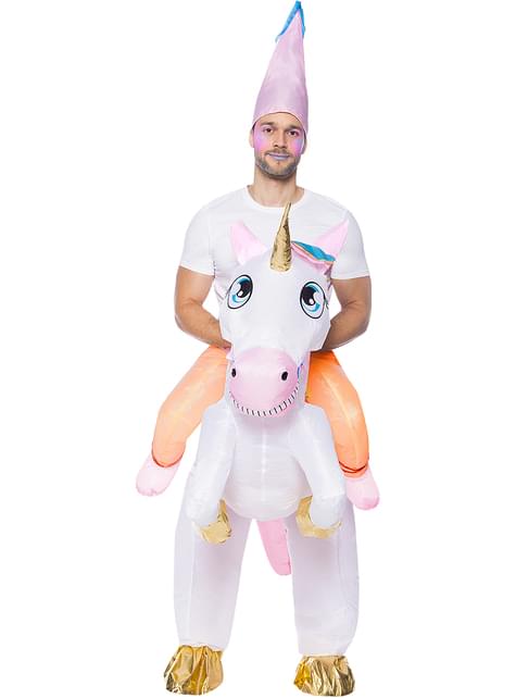 Disfraz a hombros de unicornio hinchable para adulto - Funiglobal | Funidelia