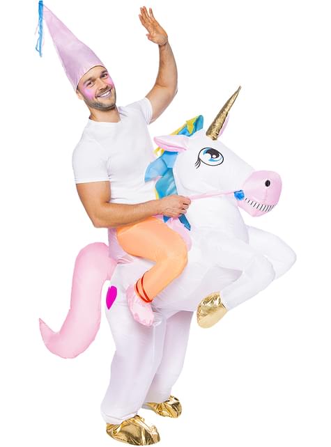 Disfraz a hombros de unicornio hinchable para adulto - Funiglobal | Funidelia