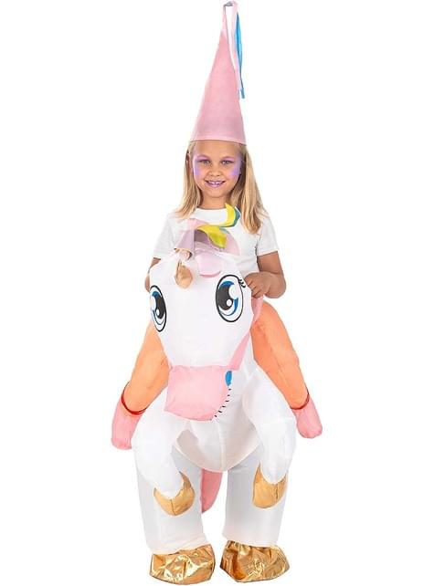 Disfraz a hombros de unicornio hinchable para niños - Funiglobal | Funidelia