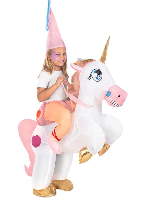 Disfraz a hombros de unicornio hinchable para niños - Funiglobal | Funidelia