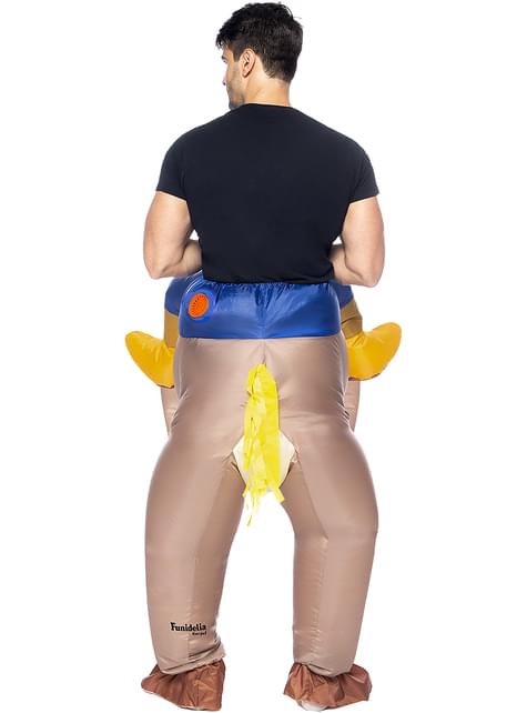 Disfraz a hombros de vaquero con caballo hinchable para adulto - Funiglobal | Funidelia