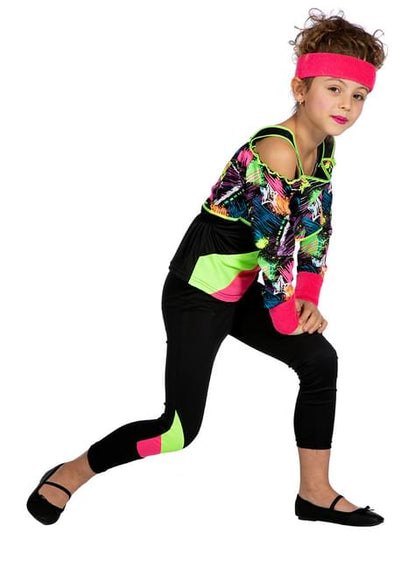 Disfraz años 80 aerobic para niña - Wilbers | Funidelia