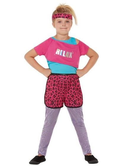 Disfraz años 80 aerobic para niña