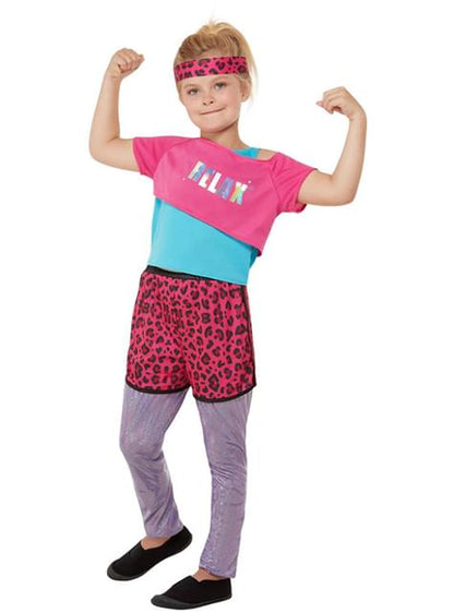 Disfraz años 80 aerobic para niña