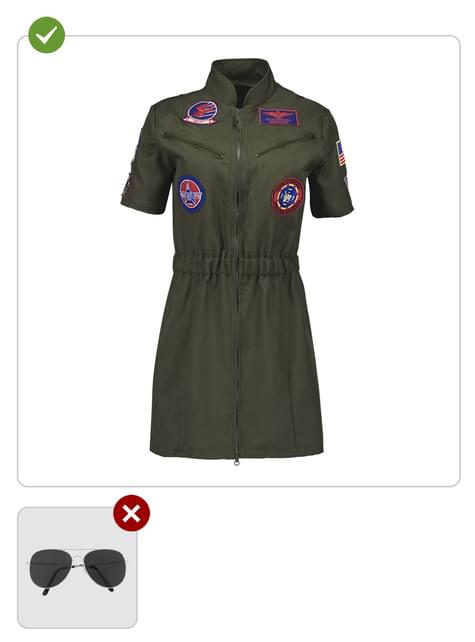 Disfraz aviadora Top Gun para mujer - Funiglobal | Funidelia