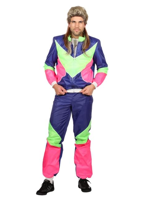 Disfraz chándal de los 80’s azul para hombre - Wilbers | Funidelia