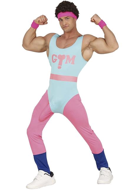 Disfraz de aerobic años 80 con sorpresa para hombre - Guirca | Funidelia