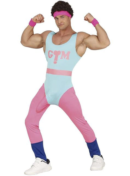 Disfraz de aerobic años 80 con sorpresa para hombre - Guirca | Funidelia
