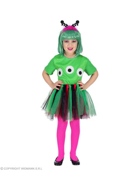 Disfraz de alien verde para niña