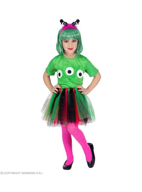 Disfraz de alien verde para niña