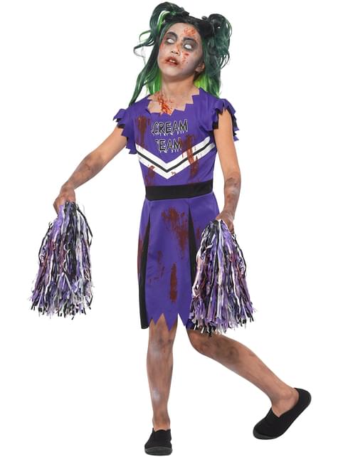 Disfraz de animadora zombie morado para niña - Smiffys | Funidelia