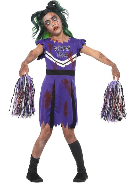 Disfraz de animadora zombie morado para niña - Smiffys | Funidelia