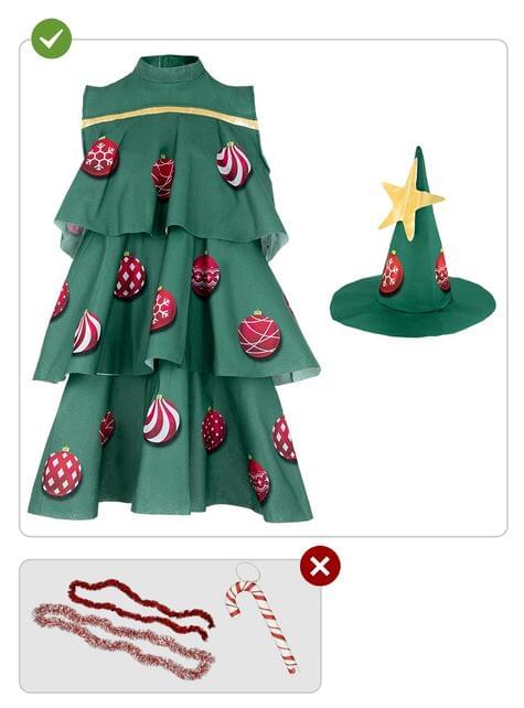 Disfraz de árbol de navidad para niña - Funiglobal | Funidelia