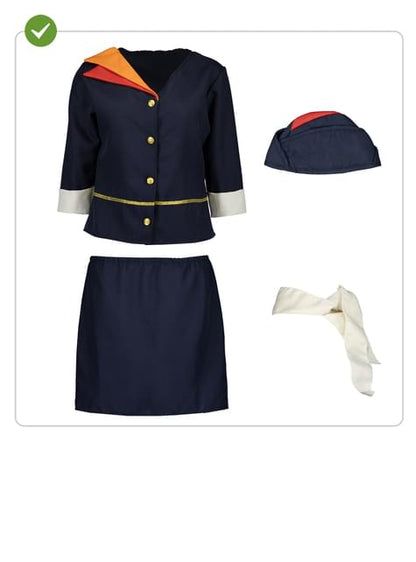 Disfraz de azafata de vuelo para mujer talla grande - Funiglobal | Funidelia