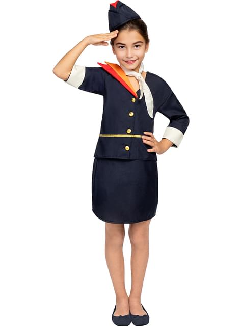 Disfraz de azafata de vuelo para niña - Funiglobal | Funidelia